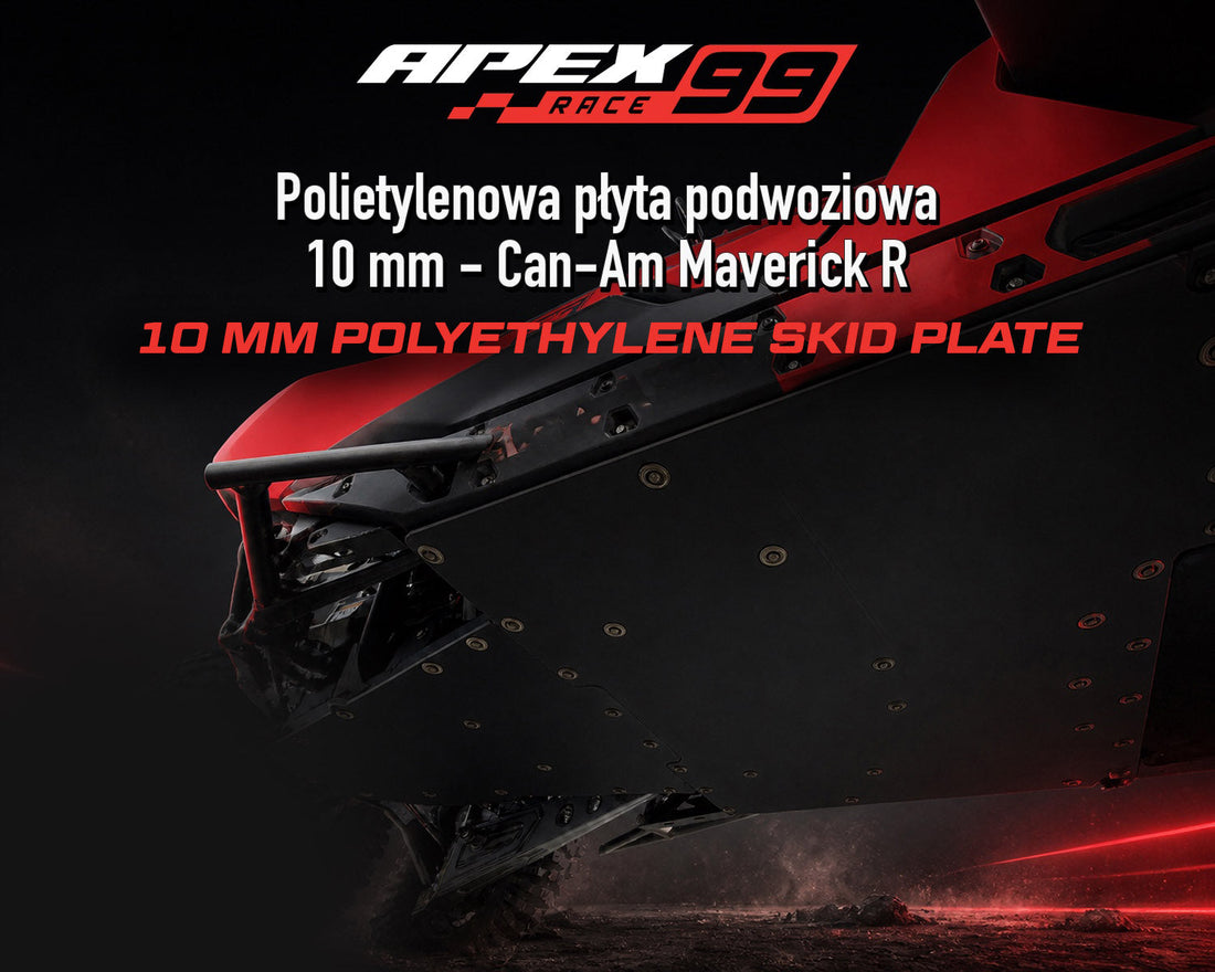 Polietylenowa płyta podwoziowa 10 mm - Can-Am Maverick R: Gładka osłona spodu do kontaktu z kamieniami i koleinami