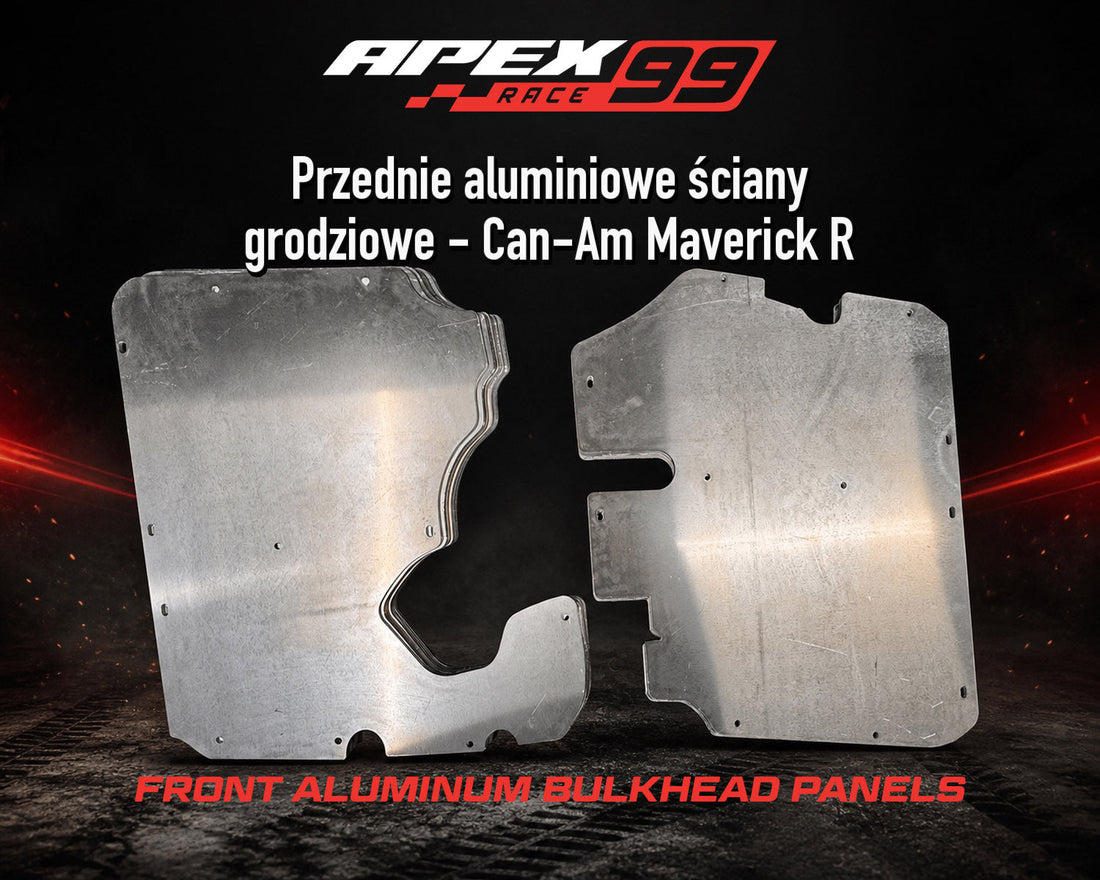 Przednie aluminiowe ściany grodziowe - Can-Am Maverick R: Dodatkowa ochrona kabiny od strony przednich kół