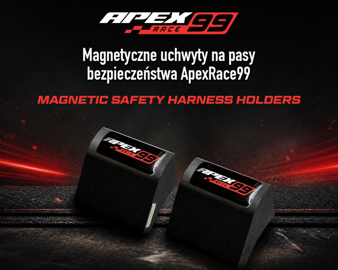 Magnetyczne uchwyty na pasy bezpieczeństwa ApexRace99 Porządek w kabinie między odcinkami i serwisami